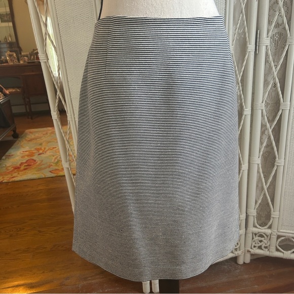 Talbots Stripe Pencil Skirt Navy Blue and White Textured Plus size 18W Petite - Picture 4 of 15
